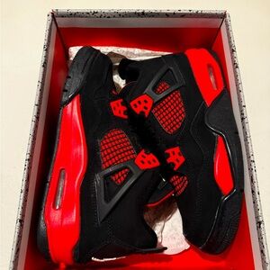 Nike - AIR JORDAN 4 RETRO (GS) - RED THUNDER  (BLACK) - Y 5/W 6.5